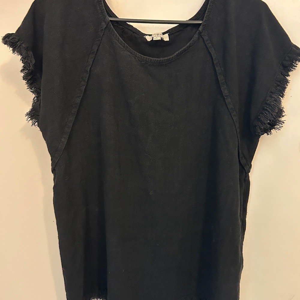 Umgee Black Relaxed Boxy Blouse
